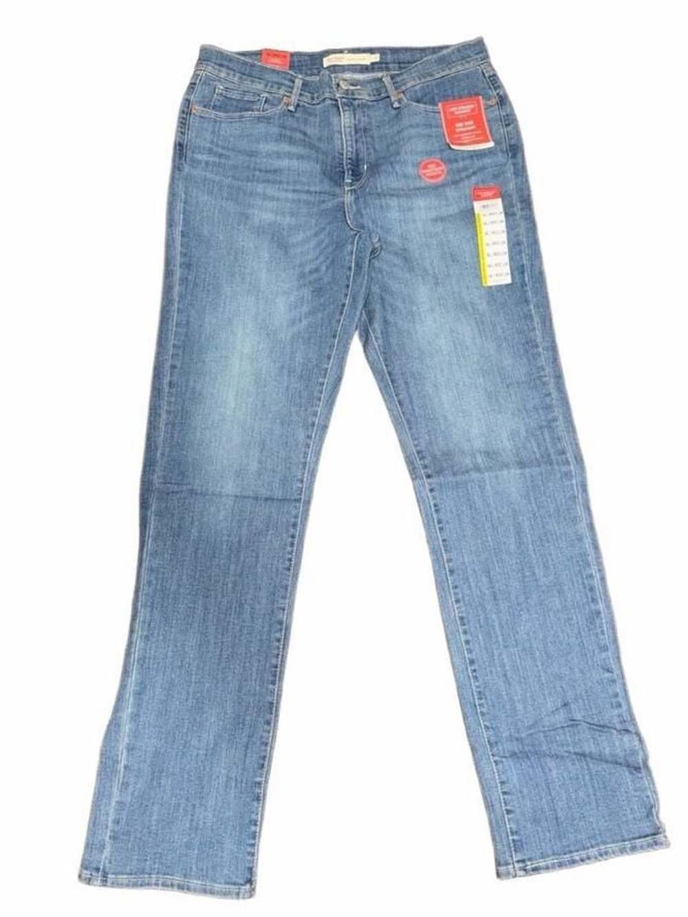 Levi Strauss Signature Mid Rise Straight Jeans Size 14L W32 L34 Blue